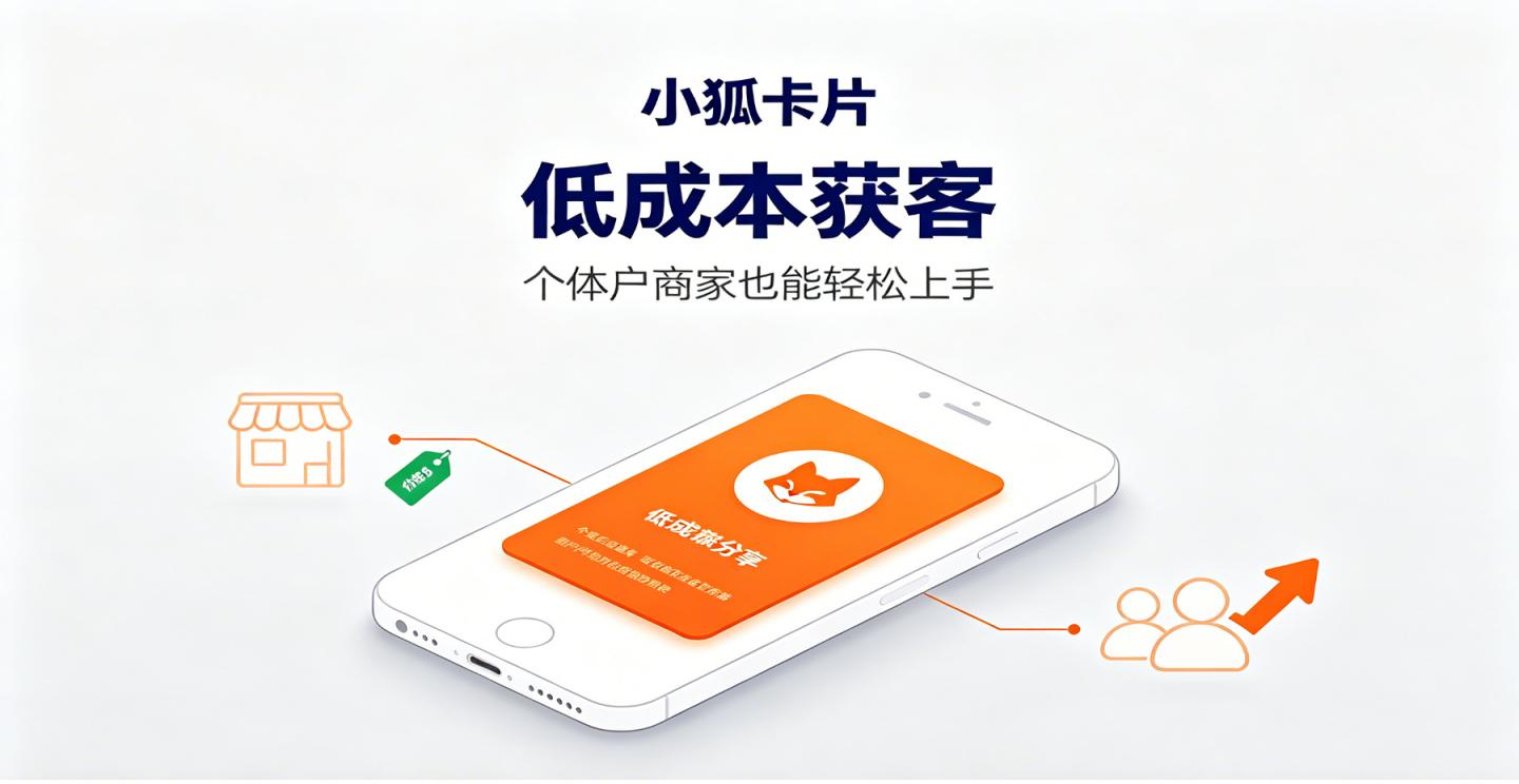 个体户商家为什么适合用小狐卡片？低成本获客优势